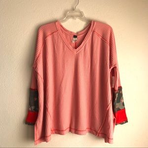 Free People Lovin Leopard Thermal Top Peach